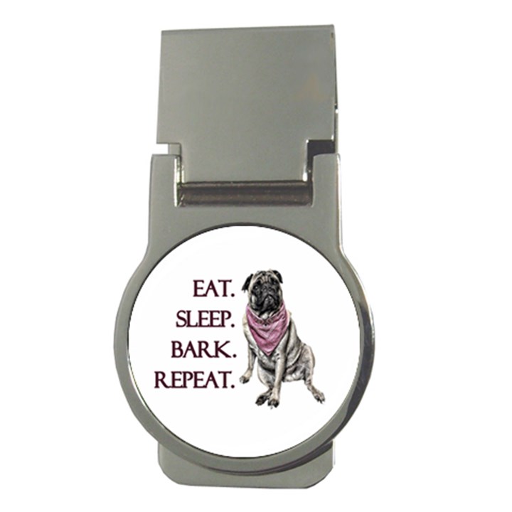 Eat, sleep, bark, repeat pug Money Clips (Round) 