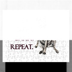 Eat, Sleep, Bark, Repeat Pug Rectangular Jigsaw Puzzl by Valentinaart