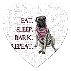 Eat, Sleep, Bark, Repeat Pug Jigsaw Puzzle (heart) by Valentinaart