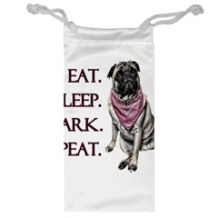 Eat, Sleep, Bark, Repeat Pug Jewelry Bag by Valentinaart