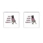 Eat, sleep, bark, repeat pug Cufflinks (Square) Front(Pair)