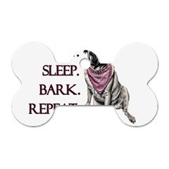 Eat, Sleep, Bark, Repeat Pug Dog Tag Bone (one Side) by Valentinaart