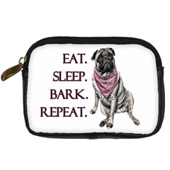 Eat, Sleep, Bark, Repeat Pug Digital Camera Cases by Valentinaart