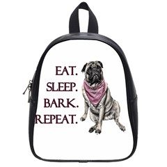 Eat, Sleep, Bark, Repeat Pug School Bags (small)  by Valentinaart