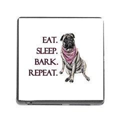 Eat, Sleep, Bark, Repeat Pug Memory Card Reader (square) by Valentinaart