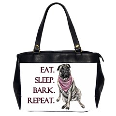 Eat, Sleep, Bark, Repeat Pug Office Handbags (2 Sides)  by Valentinaart