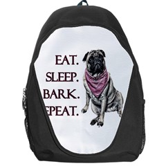 Eat, Sleep, Bark, Repeat Pug Backpack Bag by Valentinaart