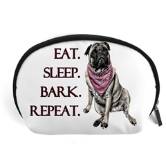 Eat, Sleep, Bark, Repeat Pug Accessory Pouches (large)  by Valentinaart