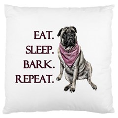 Eat, Sleep, Bark, Repeat Pug Standard Flano Cushion Case (two Sides) by Valentinaart