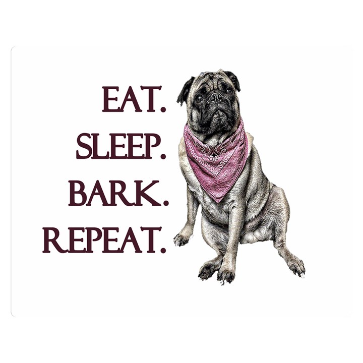 Eat, sleep, bark, repeat pug Double Sided Flano Blanket (Medium) 