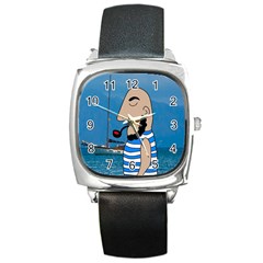 Sailor Square Metal Watch by Valentinaart