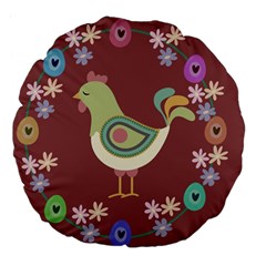 Easter Large 18  Premium Flano Round Cushions by Valentinaart