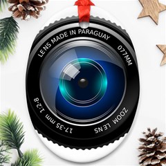 Camera Lens Prime Photography Oval Ornament (Two Sides)