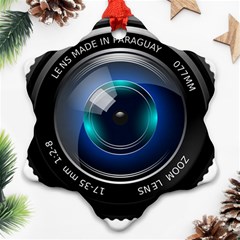 Camera Lens Prime Photography Ornament (Snowflake)