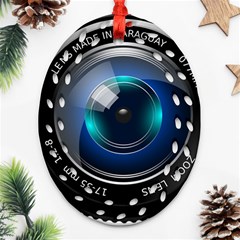 Camera Lens Prime Photography Ornament (Oval Filigree)