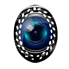 Camera Lens Prime Photography Oval Filigree Ornament (Two Sides)