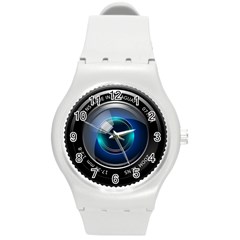 Camera Lens Prime Photography Round Plastic Sport Watch (M)