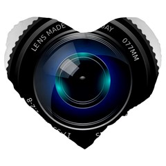 Camera Lens Prime Photography Large 19  Premium Heart Shape Cushions