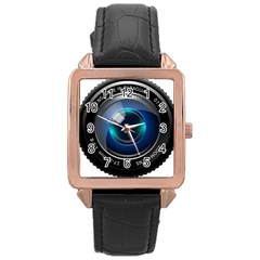 Camera Lens Prime Photography Rose Gold Leather Watch 