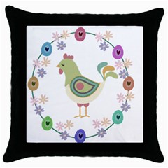 Easter Throw Pillow Case (black) by Valentinaart