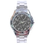 Pattern Stainless Steel Analogue Watch Front