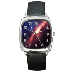 Digital Space Universe Square Metal Watch