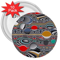 Changing Forms Abstract 3  Buttons (10 Pack)  by digitaldivadesigns