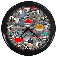 Changing Forms Abstract Wall Clocks (black) by digitaldivadesigns