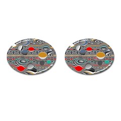 Changing Forms Abstract Cufflinks (oval) by digitaldivadesigns