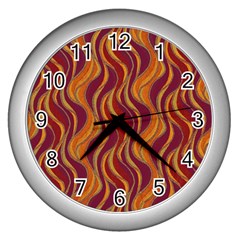 Pattern Wall Clocks (silver)  by Valentinaart