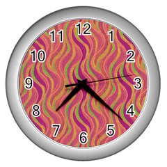 Pattern Wall Clocks (silver)  by Valentinaart