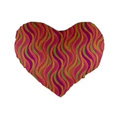 Pattern Standard 16  Premium Flano Heart Shape Cushions by Valentinaart