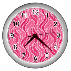 Pattern Wall Clocks (silver)  by Valentinaart