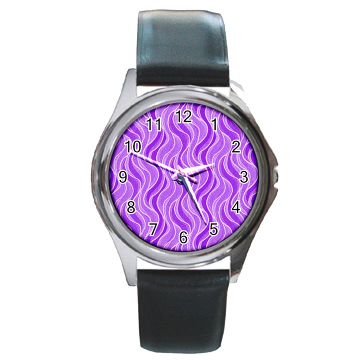 Pattern Round Metal Watch