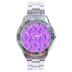 Pattern Stainless Steel Analogue Watch Front