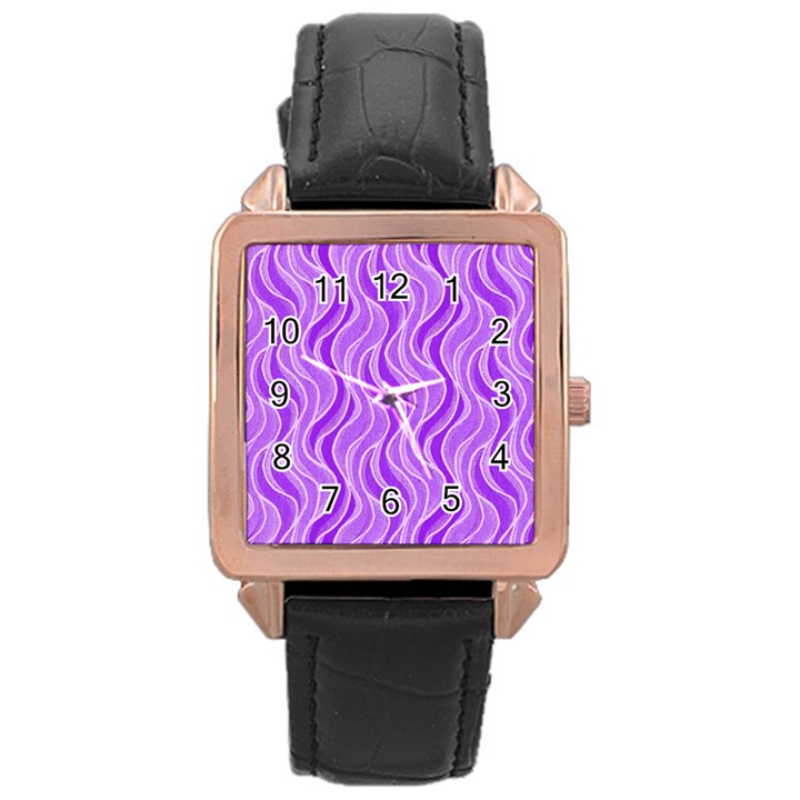 Pattern Rose Gold Leather Watch 