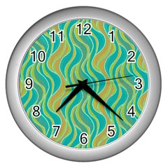 Pattern Wall Clocks (silver)  by Valentinaart