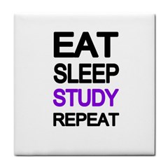 Eat sleep study repeat Tile Coasters