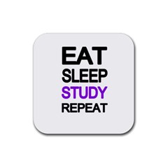 Eat sleep study repeat Rubber Coaster (Square) 