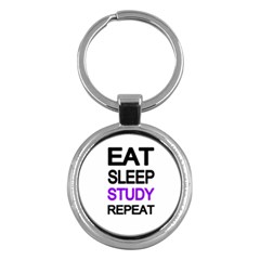 Eat sleep study repeat Key Chains (Round) 