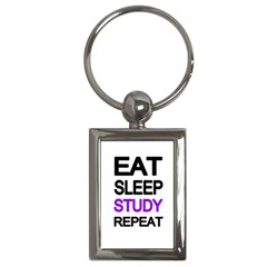 Eat sleep study repeat Key Chains (Rectangle) 