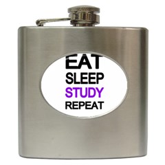 Eat sleep study repeat Hip Flask (6 oz)