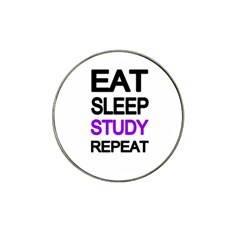 Eat sleep study repeat Hat Clip Ball Marker