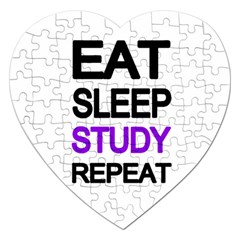 Eat Sleep Study Repeat Jigsaw Puzzle (heart) by Valentinaart