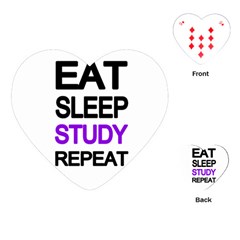 Eat sleep study repeat Playing Cards (Heart) 