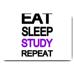 Eat sleep study repeat Large Doormat 