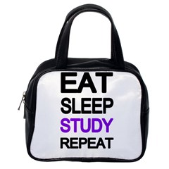 Eat sleep study repeat Classic Handbags (One Side)