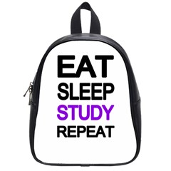 Eat sleep study repeat School Bags (Small) 