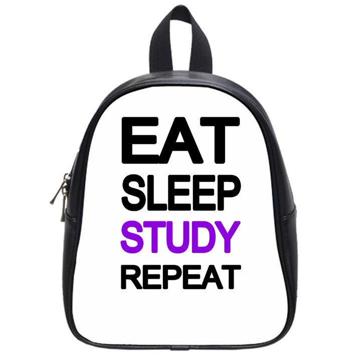 Eat sleep study repeat School Bags (Small) 