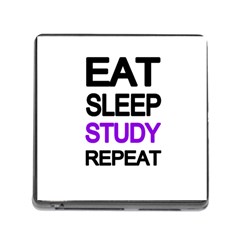 Eat sleep study repeat Memory Card Reader (Square)